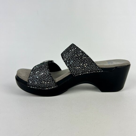 Dansko Womens Sophie Black Shagreen Dot Sandals Comfort size 38 US 7.5 8 - Picture 8 of 15